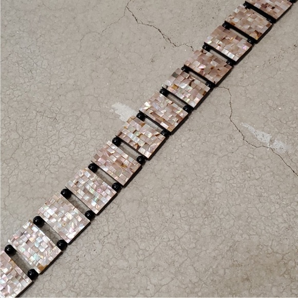 Vintage abalone shell belt xs- medium 34 total length - Picture 5 of 10